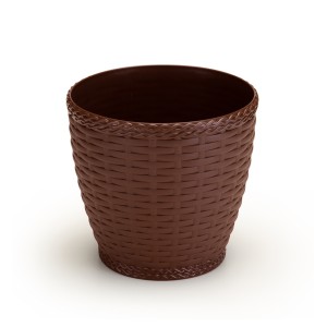 IN517-VASO RATTAN RED GDE COFEE - INJEPLASTEC