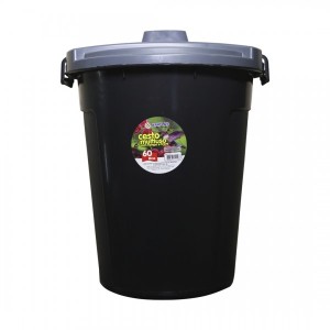 A230-CESTO MULTIUSO PRETO 60LTS C/ TP E TRAVA-ARIPLAS