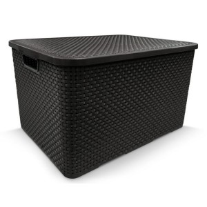 25603-ORGANIZADOR RATTAN TPA 40LTS PRETO- ARQPLAST