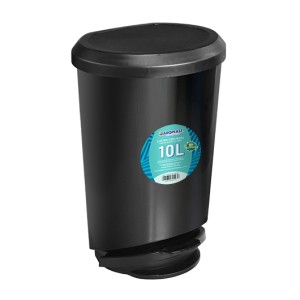 25805-LIXEIRA PEDAL PRETA 10LTS- ARQPLAST