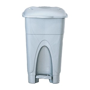 IN0158-LIXEIRA PEDAL 65L PRATA-INJEPLASTEC