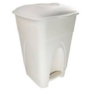 IN189-LIXEIRA PEDAL 65L BRANCA-INJEPLASTEC