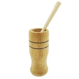 MD102-PILÃO C/ SOCADOR P/ ALHO 12CM-MAD