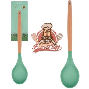 5121-COLHER SILICONE VERDE CB MADEIRA- CP