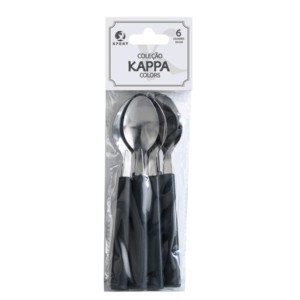 XL24044-COLHER DE MESA COLOR PRETO 6 PÇS-XP