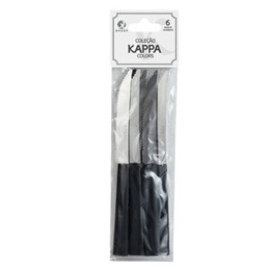 XL24042-FACA DE CHURRAS COLOR PRETO 6 PÇS-XP