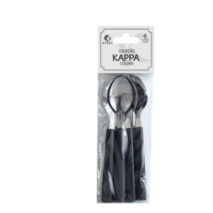 XL24045-COLHER DE CHÁ COLOR PRETO 6 PÇS-XP