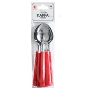 XL24055-COLHER DE MESA COLOR VERM 6PÇS-XP