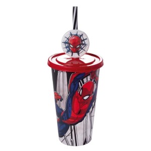 PLAS17443-COPO REFRI COM PIN HOMEM ARANHA 500ML-PLASUTIL