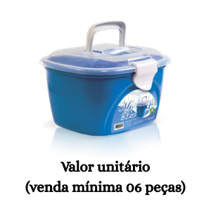 #ATACADO-VALOR UNITÁRIO P/06 PÇS-MALETA LADY BOX AZUL- ARQPLAST