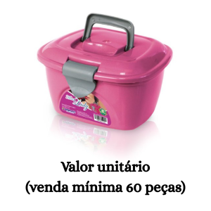 #ATACADO-VALOR UNITÁRIO P/60 PÇS-MINI MALETA LADY BOX ROSA 7- ARQPLAST