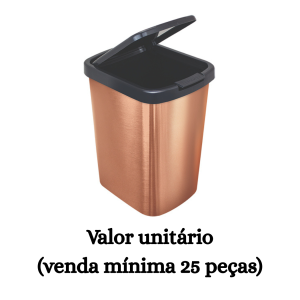 #ATACADO-VALOR UNITÁRIO P/25 PÇS-LIX 9LTS CLICK METAL ROSE DOURADA(TPA)- ARQPLAST