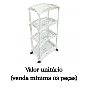 #ATACADO-VALOR UNITÁRIO P/3 PÇS-ORG VERTICAL QUADRUPLO BRANCO- ARQPLAST