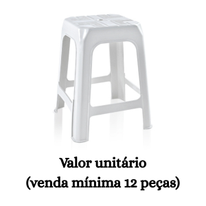 #ATACADO-VALOR UNITÁRIO P/12 PÇS-BANQUETA SIMPLES BRANCA - ARQPLAST