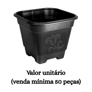 #ATACADO-VALOR UNITÁRIO P/50 PÇS-VASO QUADR GDE PRETO - ARQPLAST
