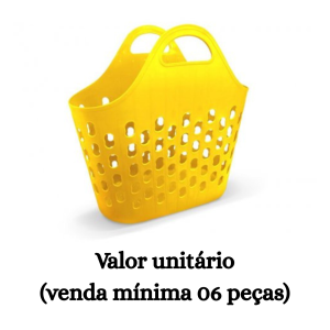 #ATACADO-VALOR UNITÁRIO P/6 PÇS-SACOLA MULTI USO AMARELO- ARQPLAST