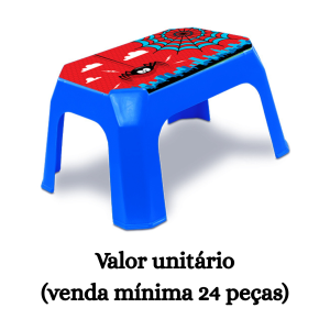 #ATACADO-VALOR UNITÁRIO P/24 PÇS-BANQUETA INFANTIL LABEL AZUL-ARQPLAST