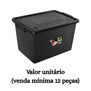 #ATACADO-VALOR UNITÁRIO P/12 PÇS-CONTAINER ORG PR 56LTS TRAVA PRATA(TPA)- ARQPLAST