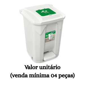 #ATACADO-VALOR UNITÁRIO P/4 PÇS-LIX 60LTS BR C/ RODA PEDAL TP CLICK(TPA)- ARQPLAST