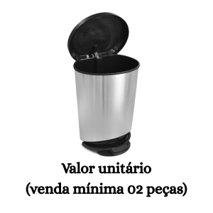 #ATACADO-VALOR UNITÁRIO P/2 PÇS-LIX PEDAL 20LTS INOX- ARQPLAST