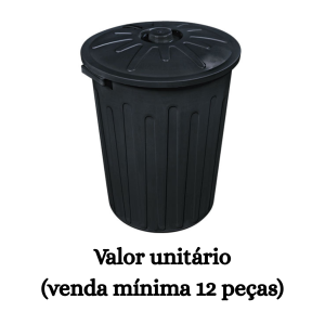 #ATACADO-VALOR UNITÁRIO P/12 PÇS-CESTO FECHADO 65 LITROS PT - ARQPLAST