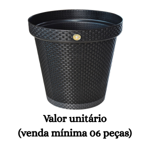 #ATACADO-VALOR UNITÁRIO P/6 PÇS-VASO RED RATTAN PR 36LTS- ARQPLAST