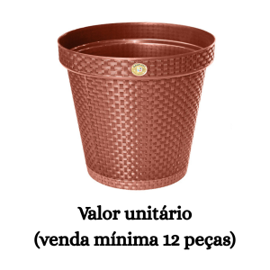 #ATACADO-VALOR UNITÁRIO P/12 PÇS-VASO RED RATTAN TERRA 20LTS- ARQPLAST