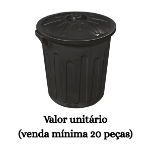#ATACADO-VALOR UNITÁRIO P/20 PÇS-CESTO FECHADO TP 30 LTS PRETA(TPA) - ARQPLAST