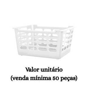 #ATACADO-VALOR UNITÁRIO P/50 PÇS-CESTO ATENAS PQ BRANCO- ARQPLAST