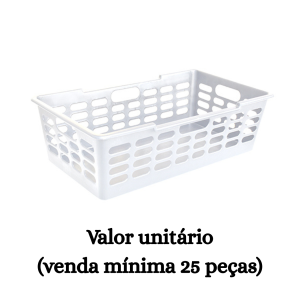 #ATACADO-VALOR UNITÁRIO P/25 PÇS-CESTO ATENAS GDE BRANCO- ARQPLAST