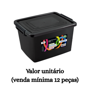 #ATACADO-VALOR UNITÁRIO P/12 PÇS-CAIXA ORG PRETA 10L-ARQPLAST