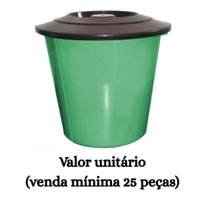 #ATACADO-VALOR UNITÁRIO P/25 PÇS-LIXEIRA REF. 08 COLOR C/ TAMPA-CVL