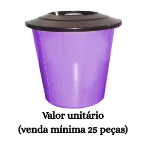 #ATACADO-VALOR UNITÁRIO P/25 PÇS-LIXEIRA REF. 08 COR VIVA COM TAMPA-CVL