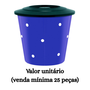 #ATACADO-VALOR UNITÁRIO P/25 PÇS-LIXEIRA REF. 08 POÁ C/ TAMPA-CVL