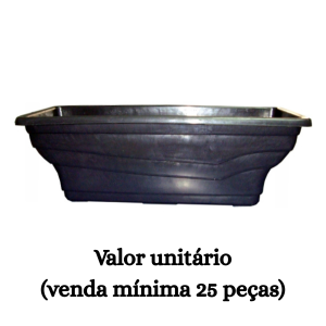 #ATACADO-VALOR UNITÁRIO P/25 PÇS- VASO RETANGULAR PRETO-CVL