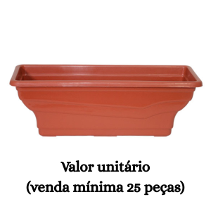 #ATACADO-VALOR UNITÁRIO P/25 PÇS-VASO RETANGULAR TELHA-CVL