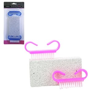 AFD0215-KIT BANHO COM PEDRA POMES + ESCOVA DE UNHA 3 PECAS NA CARTELA-CP