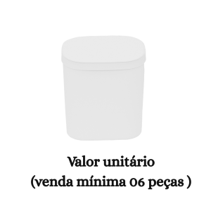 #ATACADO-VALOR UNITÁRIO P/6 PÇS-LIXEIRA CLEAN 3,5 BRANCA-CVL
