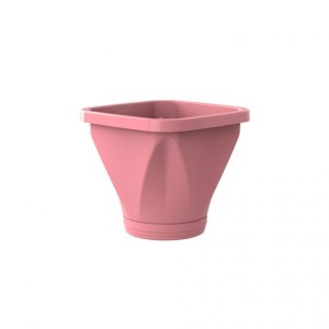 UNI1187-VASO QUADRADO N.13 C/ PRATO ROSA-UNINJET