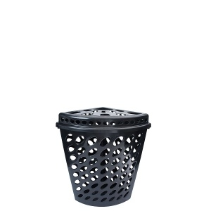 P2811-CESTO TELADO TRIANGULAR PRETO C/TP 43,7LTS -PLASNEW