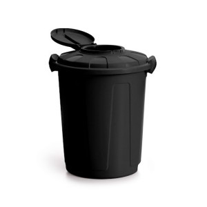 IN208-LIXEIRA MULTI-USO 60LTS PRETA (NOVA)- INJEPLASTEC